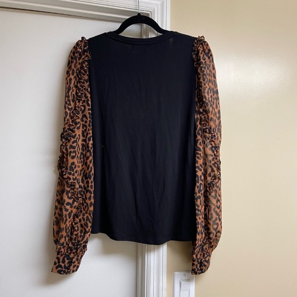 GENERATION LOVE - KALANI LEOPARD COMBO TOP - BLACK/SPECKLED LEOPARD - Picture 6 of 9
